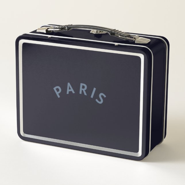 Paris Black Metal Lunch Box, Chic Lunch Box (Back)