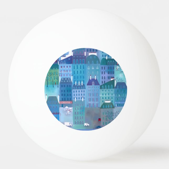 Paris Blue Ping Pong Ball (Front)