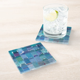 Paris Blues Glass Coaster