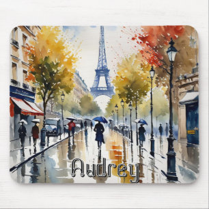 Paris Blvd Eiffel Tower Personalised Mouse Pad