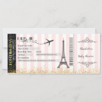 Paris Boarding Pass Invitation, Baby, Bridal