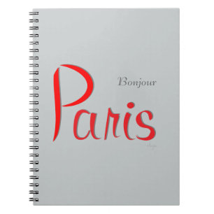 PARIS Bonjour (Hello) Spiral Notebook