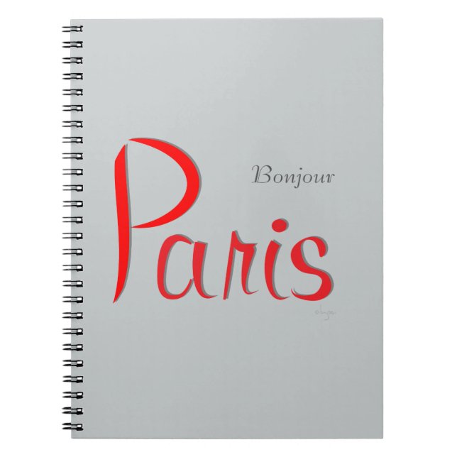 PARIS Bonjour (Hello) Spiral Notebook (Front)