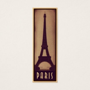 Paris Bookmark Card with Eiffel Tower Silhouette