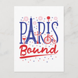 Paris Bound French Vacation Travel Traveler Postcard
