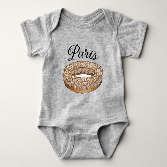 Paris Brest Choux Pastry French Patisserie France Baby Bodysuit (Front)