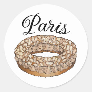 Paris Brest Choux Pastry French Patisserie France Classic Round Sticker