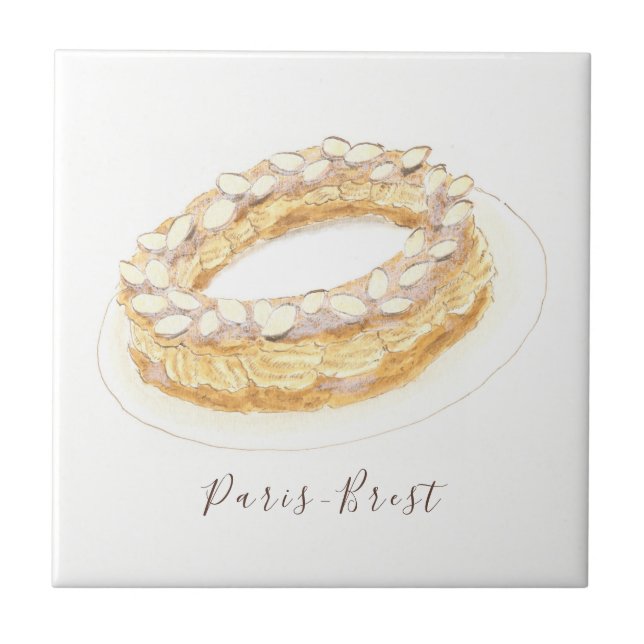 Paris-Brest watercolor Tile (Front)