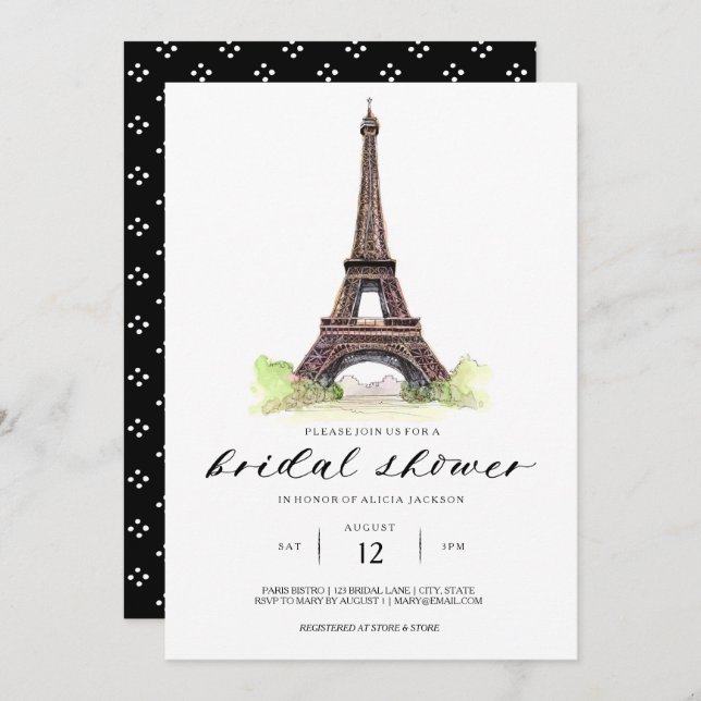 Paris Bridal Shower Invitation (Front/Back)