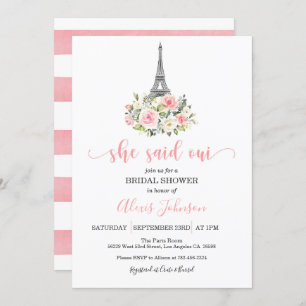 Paris Bridal Shower Invitation - She Said Oui