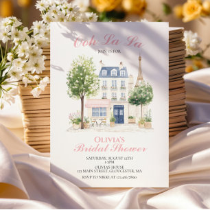 Paris Bridal Shower Parisian Cafe Invitation