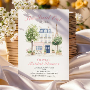 Paris Bridal Shower Parisian Cafe Invitation