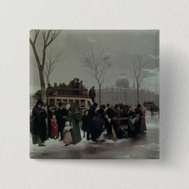 Paris Bus Accident 15 Cm Square Badge (Front)