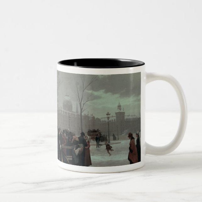 Paris Bus Accident Two-Tone Coffee Mug (Right)