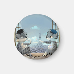 Paris by Day Circle Magnet (Various sizes)