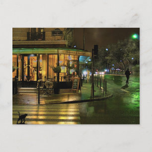 Paris Cafe at Night Postcard