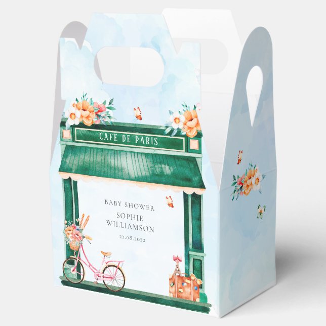 Paris Cafe Boulangerie Watercolor  Favour Box (Opened)
