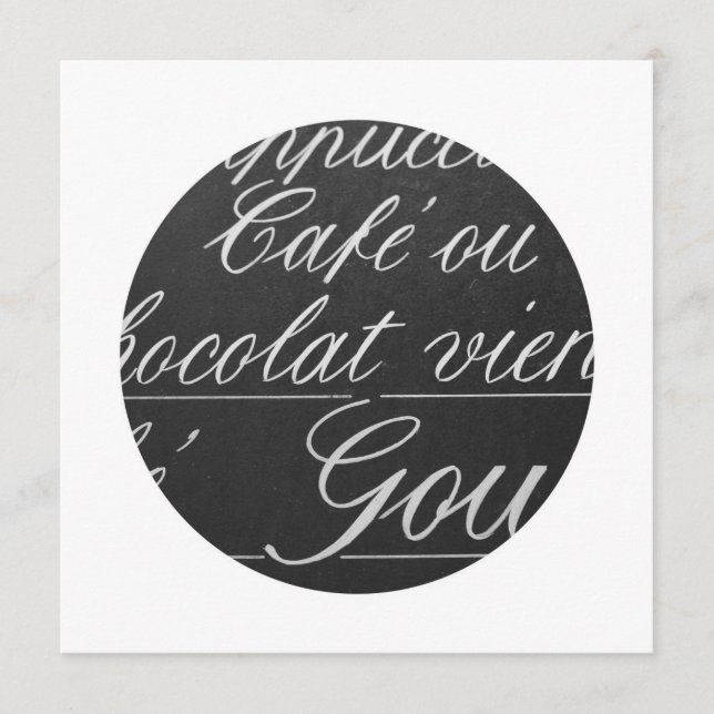 Paris Cafe Chalkboard Menu Sign (Front)