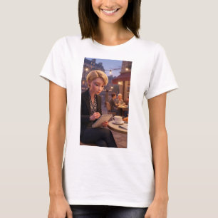 Paris Cafe Journalling Girl T-Shirt