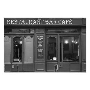 Paris Cafe - Les Tontons - Black and White - Photo Print