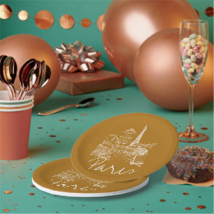 Paris cafe  paper plates