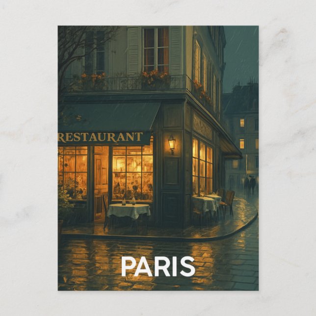 Paris Café Postcard (Front)