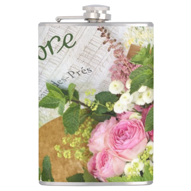 Paris Cafe Rose Flask (Front)