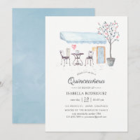 Paris Cafe Watercolor Quinceañera