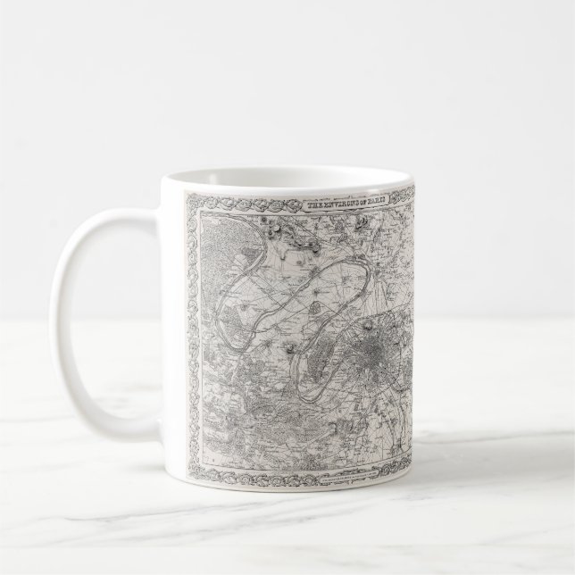 Paris capital of France map Coffee Mug (Left)