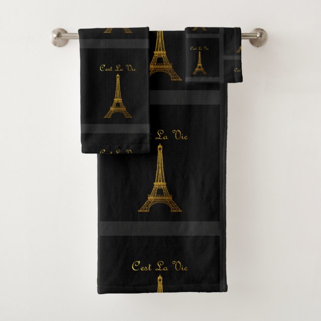 Paris: C'est La Vie Bath Towel Set (Insitu)