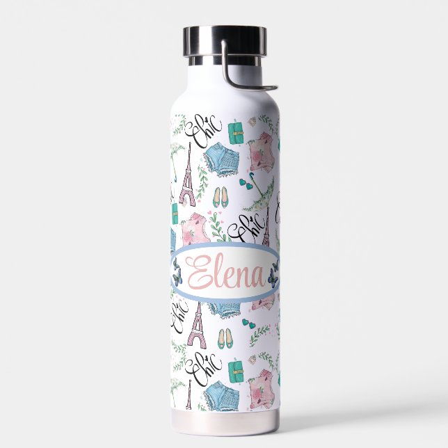 Paris Chic custom Water Bottle (Left)