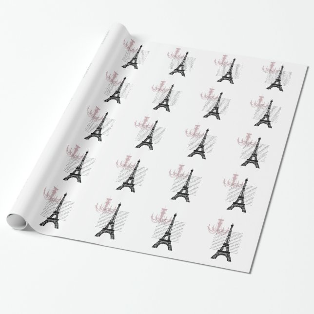 Paris Chic Wrapping Paper (Unrolled)