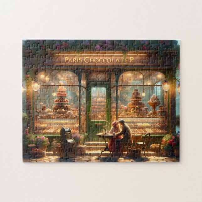 Paris Chocolatier Lovers Sweet Rendezvous  Jigsaw Puzzle (Horizontal)