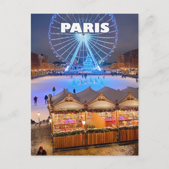 Paris Christmas Wonder Postcard (Front)