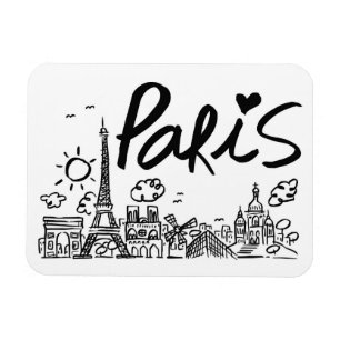 Paris City Doodle Magnet