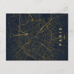 Paris City Map Minimal Postcard
