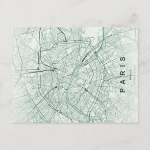 Paris City Map Minimal Postcard