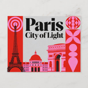 Paris City of Light Vintage Travel Postcard
