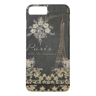Paris City of Love Eiffel Tower Chalkboard Floral Case-Mate iPhone Case