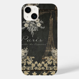 Paris City of Love Eiffel Tower Chalkboard Floral Case-Mate iPhone 14 Case