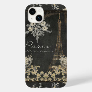 Paris City of Love Eiffel Tower Chalkboard Floral Case-Mate iPhone 14 Plus Case