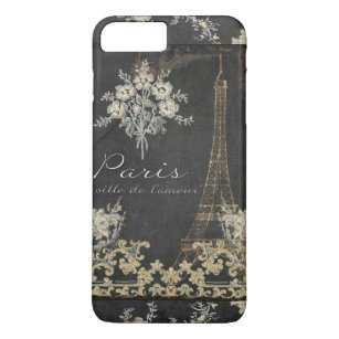 Paris City of Love Eiffel Tower Chalkboard Floral Case-Mate iPhone Case