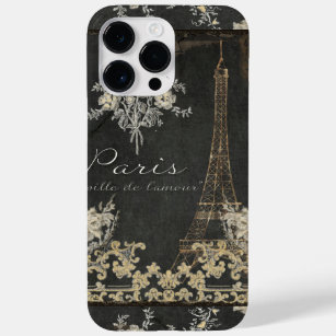 Paris City of Love Eiffel Tower Chalkboard Floral Case-Mate iPhone 14 Pro Max Case