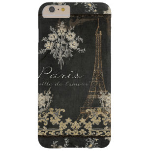 Paris City of Love Eiffel Tower Chalkboard Floral Barely There iPhone 6 Plus Case