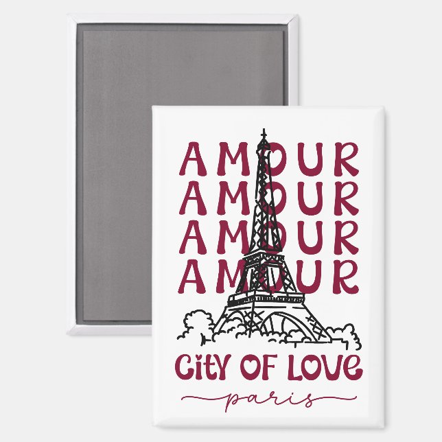 Paris City of Love – Eiffel Tower Travel Souvenir Magnet (Front/Back)