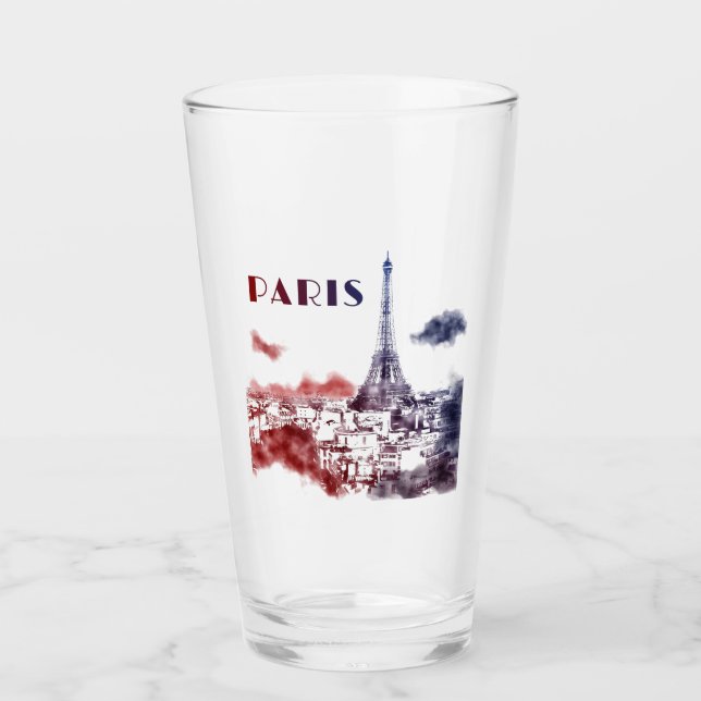Paris City Skyline Eifel Tower Travel France Glass (Front)