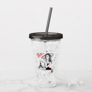 Paris & Coffee, red Acrylic Tumbler