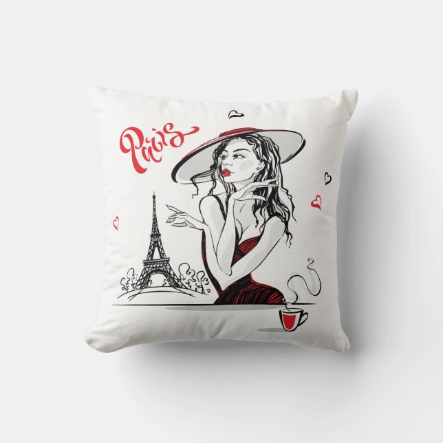 Paris & Coffee, red Cushion (Front)