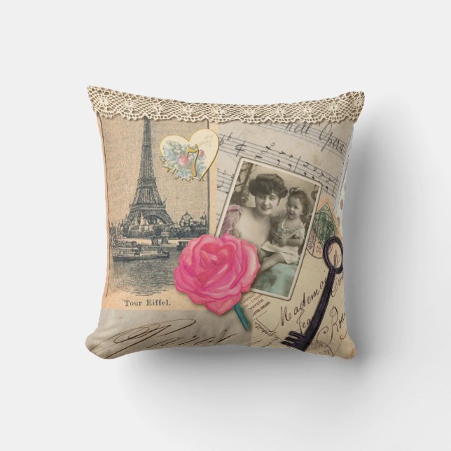 Paris Collage Cushion (Front)