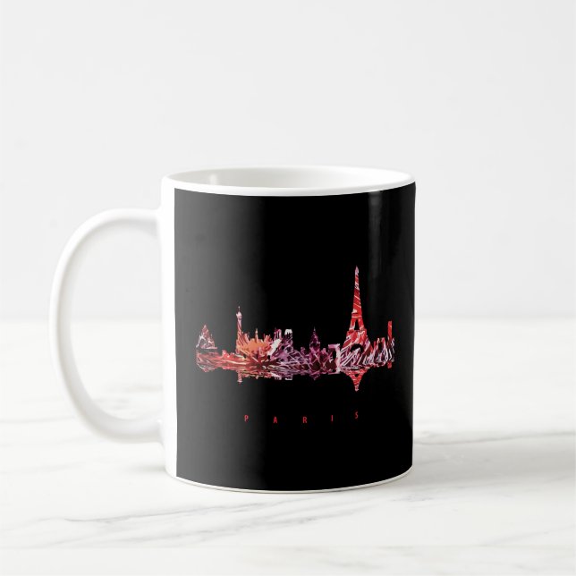 Paris Colourful Silhouette Coffee Mug (Left)